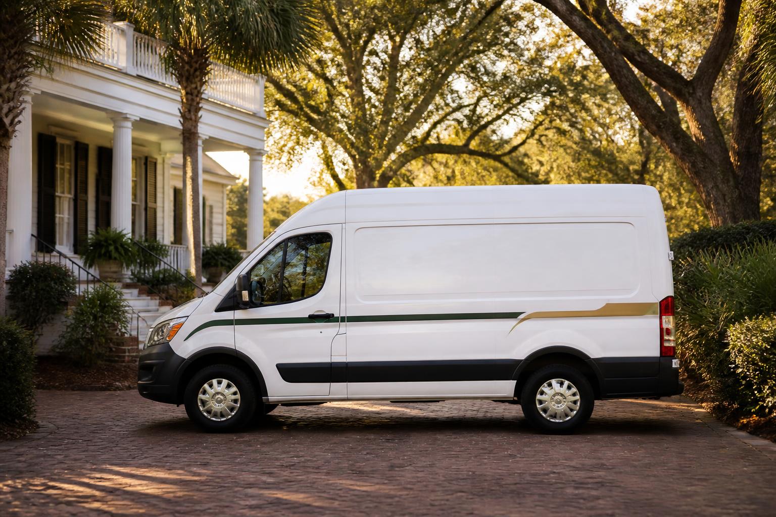 Crowfield Garage Door Repair service van in a Goose Creek driveway